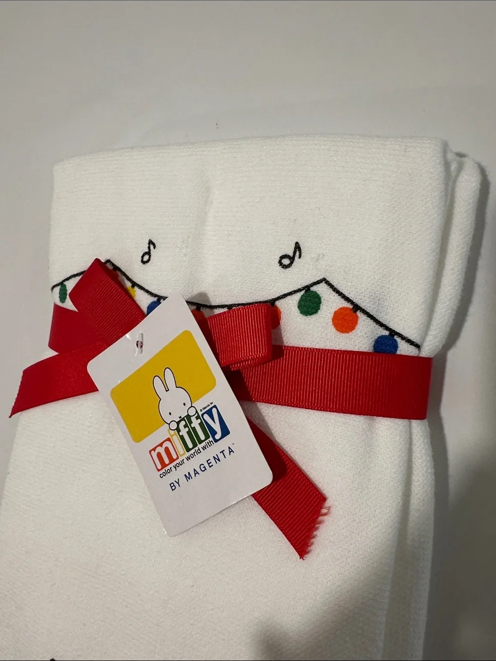RARE Set of 2 Miffy Kitchen Towels by Magenta Christmas Stocking Bunny